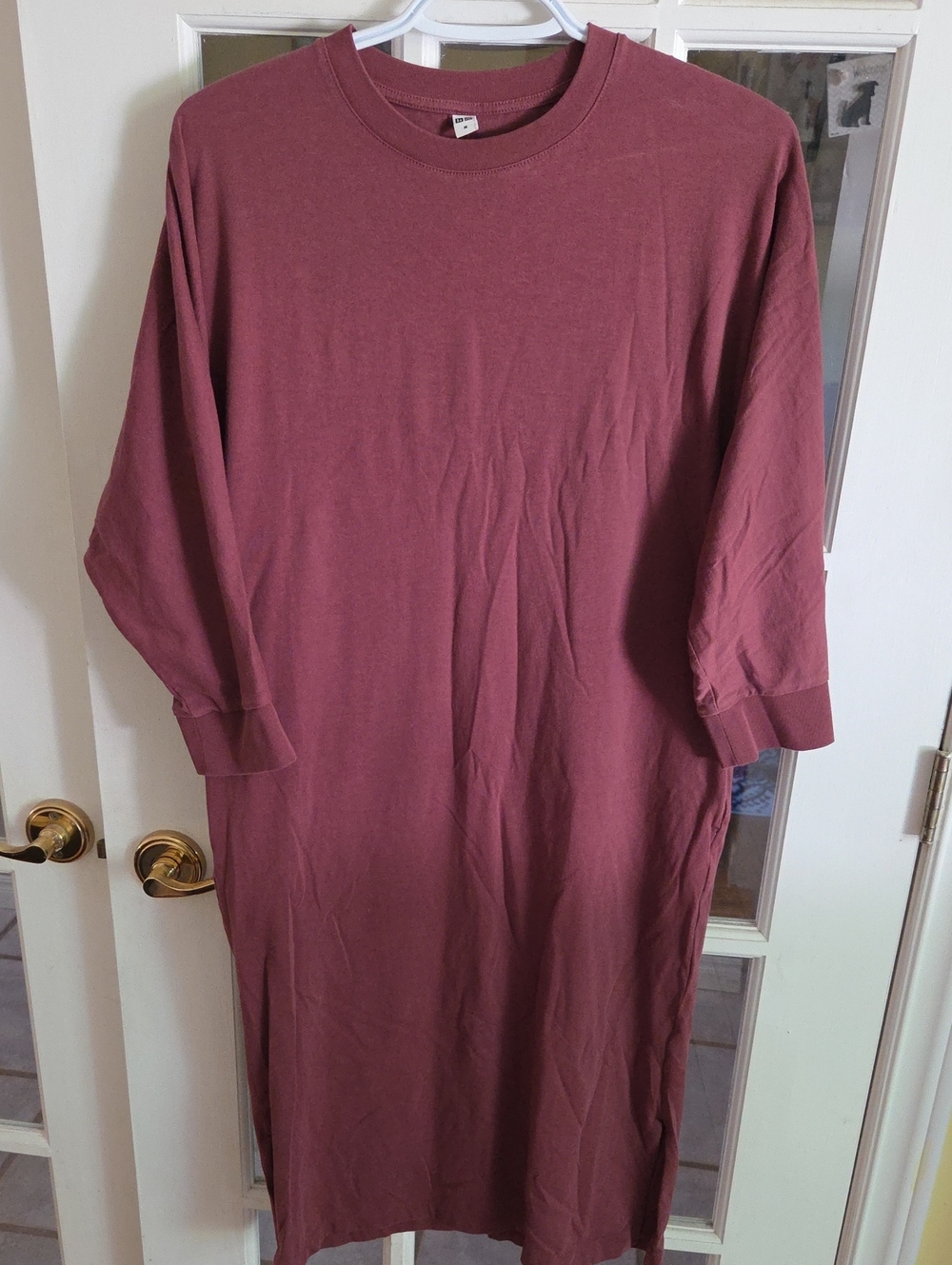 Uniqlo Smooth Cotton Dolman 3/4 Sleeve Dress